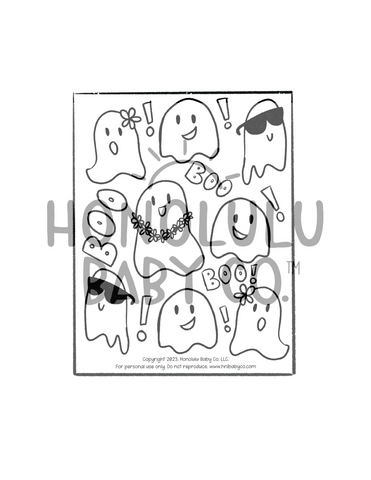 Ghosts Coloring Sheet