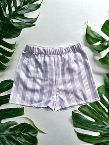 Lavender Palaka Shorts