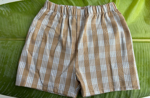 Beige Palaka Shorts