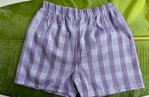 Lavender Palaka Shorts